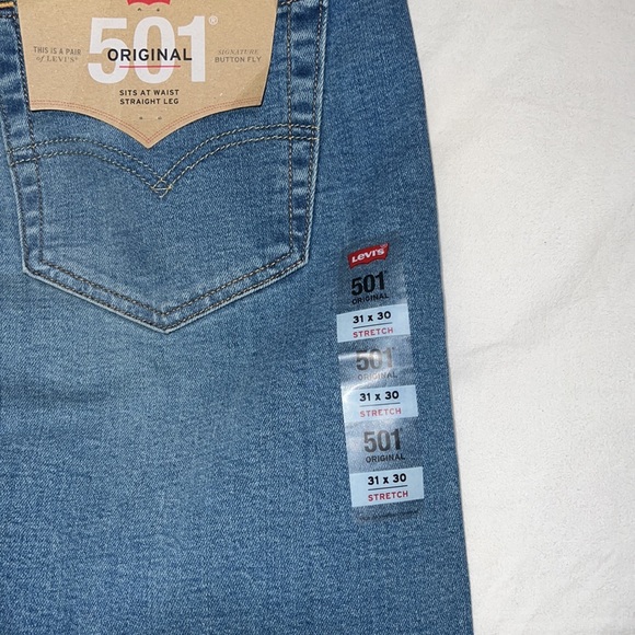 NWT Levi’s 501 Original Stretch Straight Leg Waist 31 - Picture 7 of 9